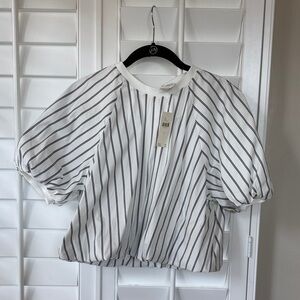 NWT Maeve Anthropologie stripe bubble hem blouse
